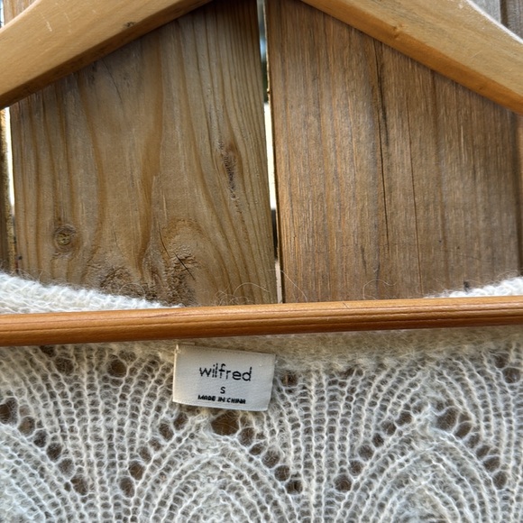 Wilfred Cream Cardigan Sweater with Lacey Knit - Picture 5 of 9